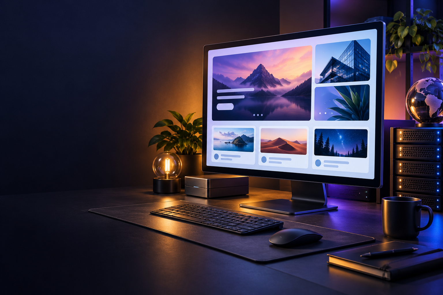 A workspace for your ideas. — conceptual hosting illustration